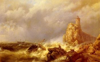 約翰內斯 赫曼努斯 庫庫尅 A Shipwreck In Stormy Seas